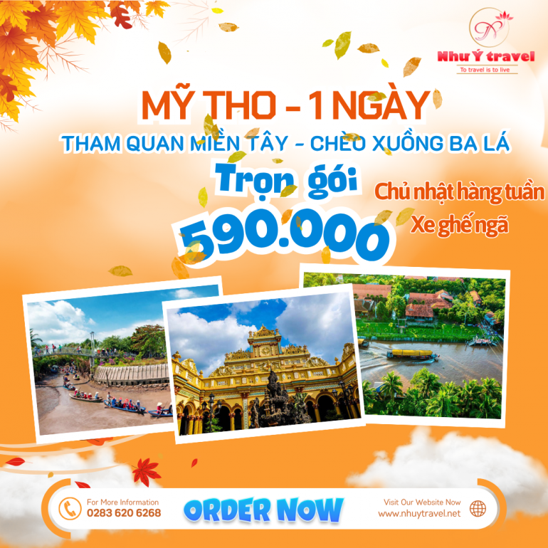 TOUR MIỀN TÂY SÔNG NƯỚC - CỒN THỚI SƠN - CHÈO XUỒNG - 1 NGÀY