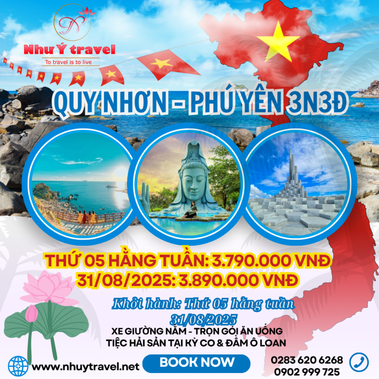 TOUR LỄ 02/09/2025 + TOUR QUY NHƠN - PHÚ YÊN- 3N3Đ