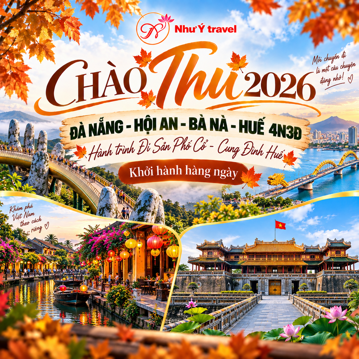 222 TOUR ĐÀ NẴNG - HỘI AN - BÀ NÀ - HUẾ 4N3Đ