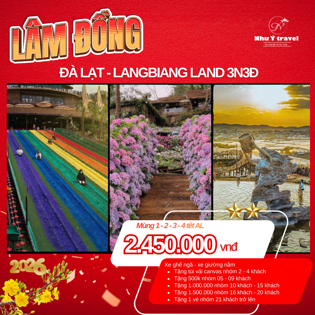 TOUR ĐÀ LẠT – SĂN MÂY – HAPPY HILL – LANGBIANG LAND – THIỀN VIỆN TRÚC LÂM – GIAO LƯU VĂN HÓA CỒNG CHIÊN – LỜI CỦA GIÓ – MS 02 - 3N3Đ